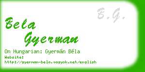 bela gyerman business card