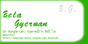 bela gyerman business card